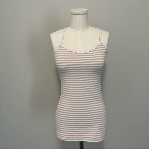 Lululemon Power Y Tank Top Narrow Bold Stripe White Nude - Picture 6 of 16